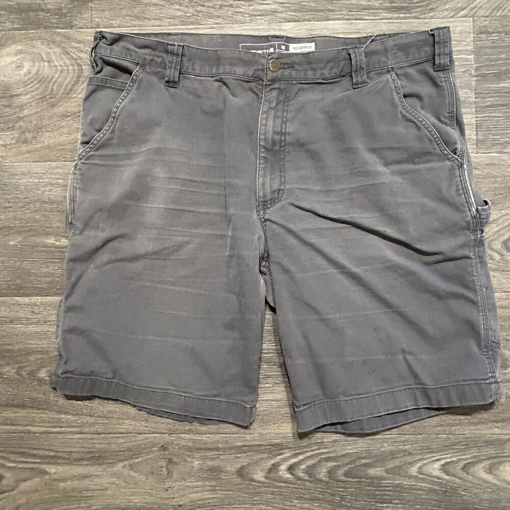 Carhartt Rugged Flex Rigby Dungaree Shorts Mens 40 Shadow Gray Workwear Utility